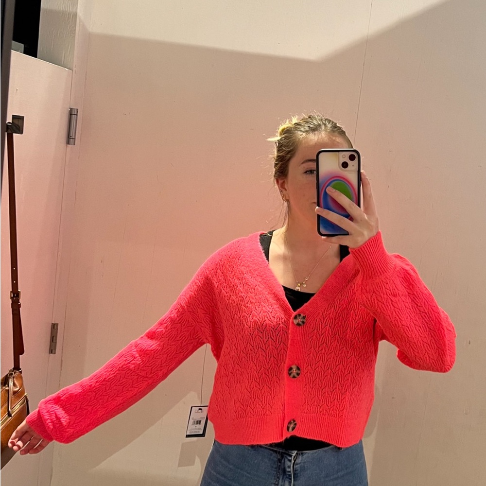 volcom pink cardigan